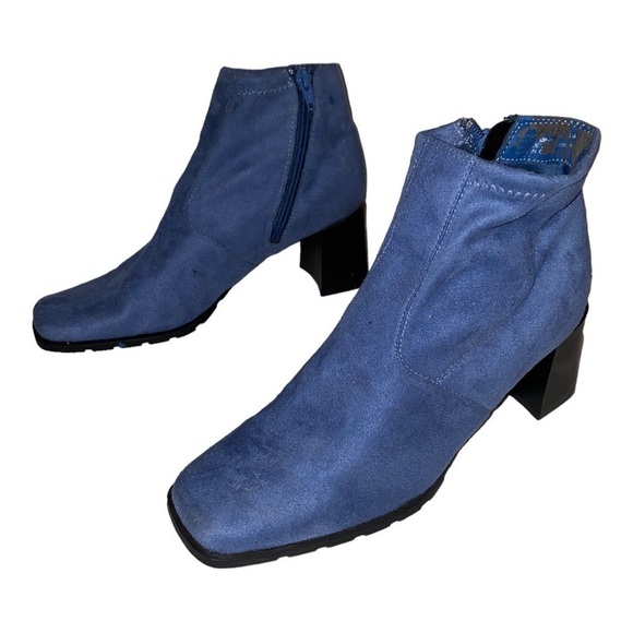 Markon Echona Suede Heeled Ankle Booties Women 8M Slip Resistant Slip On - Picture 11 of 14